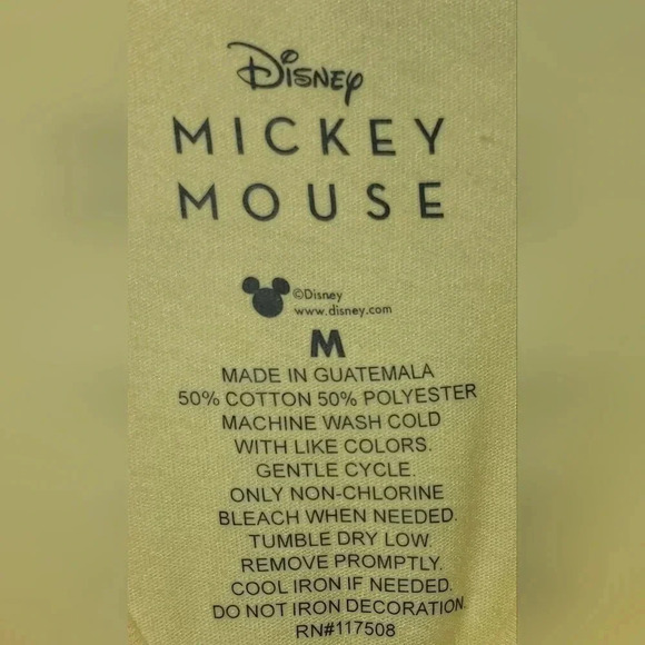 NWT DISNEY Mickey Mouse Women's Yellow Cropped T-shirt Size Medium - Picture 3 of 6